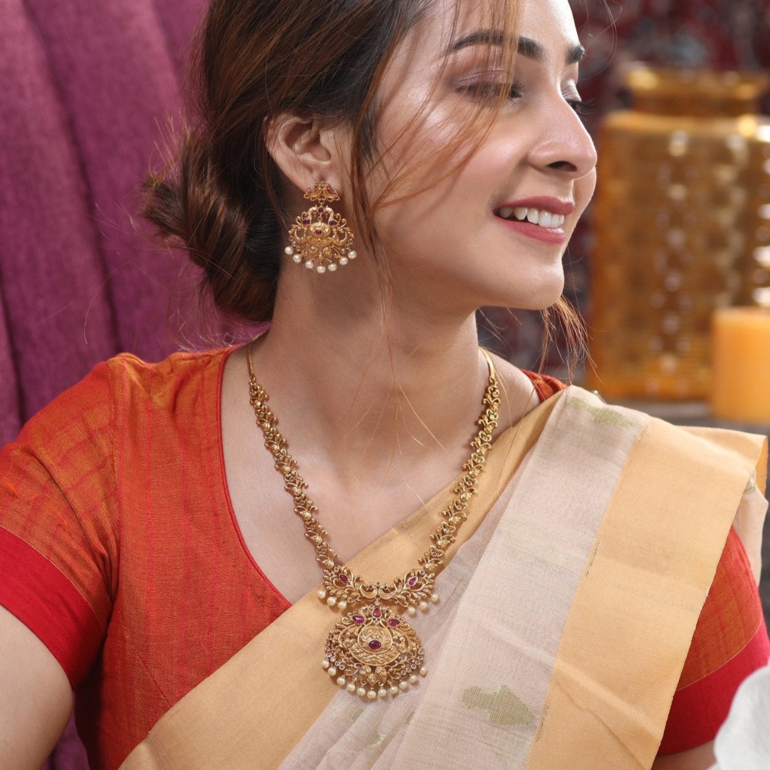 Saroja Antique Necklace Set