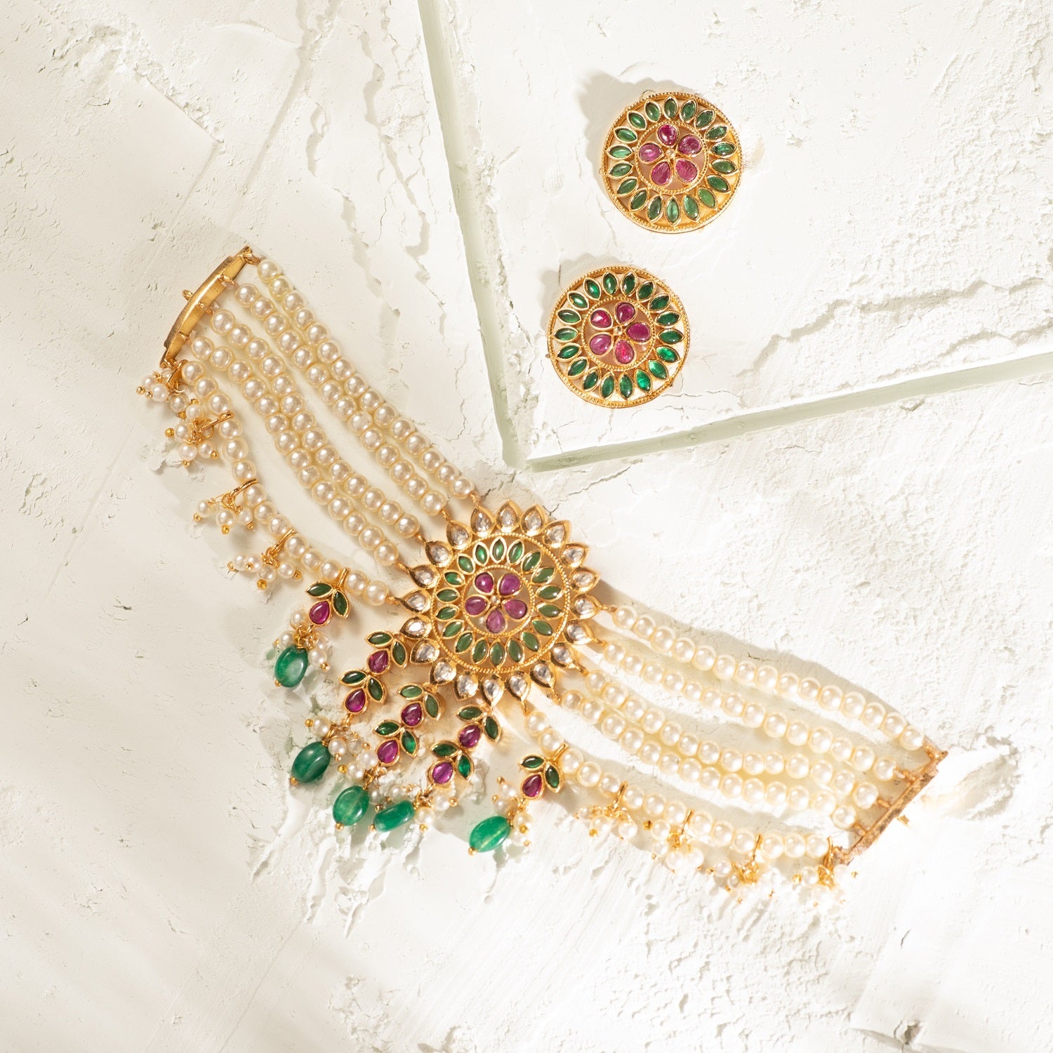 Azalea Bead Pearl Kundan Choker Set