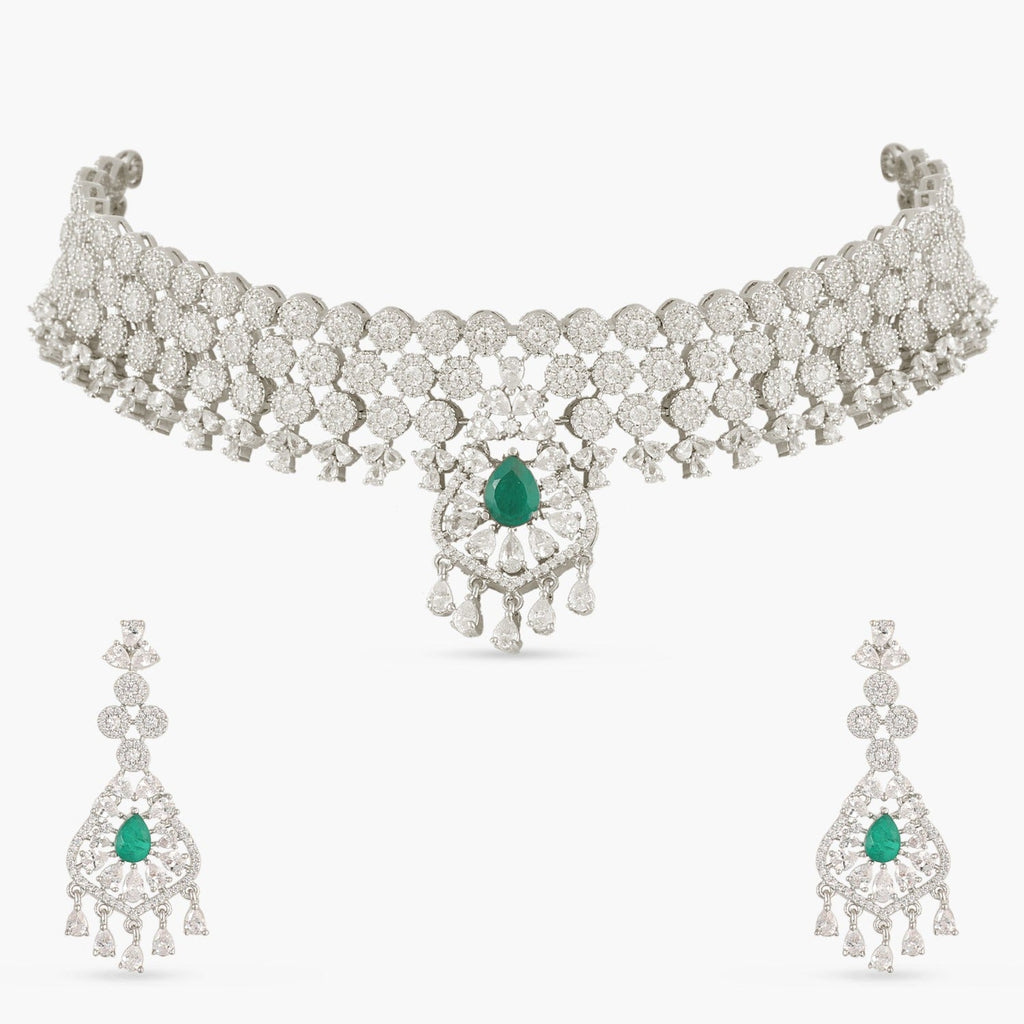 Radiant Floral CZ Choker Set